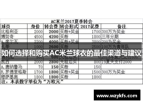 如何选择和购买AC米兰球衣的最佳渠道与建议